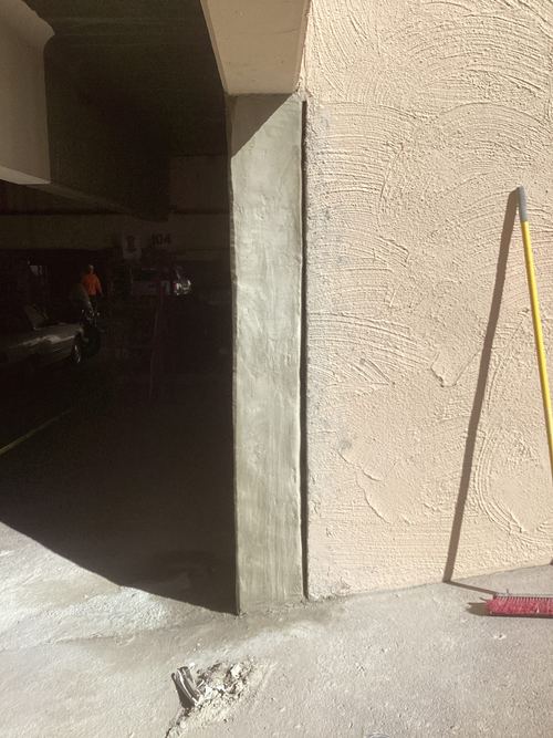 Concrete column after repair